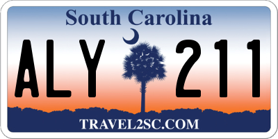 SC license plate ALY211