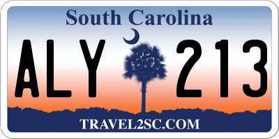 SC license plate ALY213