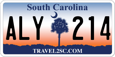 SC license plate ALY214