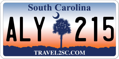 SC license plate ALY215