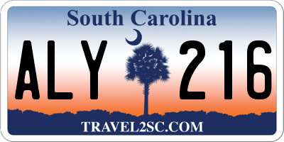SC license plate ALY216