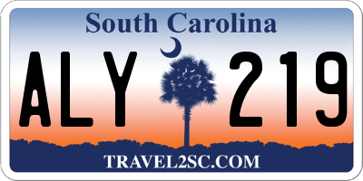 SC license plate ALY219