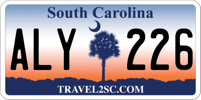 SC license plate ALY226