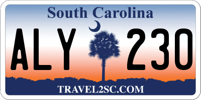 SC license plate ALY230