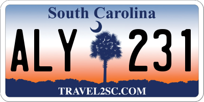 SC license plate ALY231