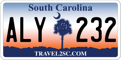 SC license plate ALY232