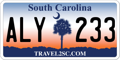 SC license plate ALY233