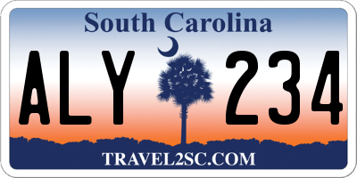 SC license plate ALY234