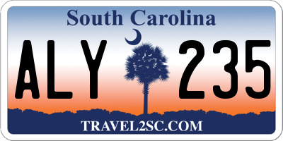 SC license plate ALY235