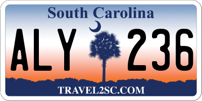 SC license plate ALY236