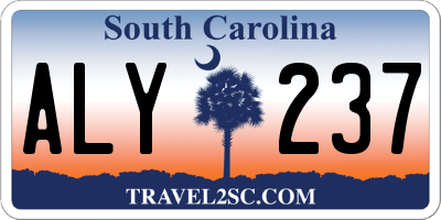 SC license plate ALY237