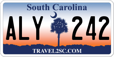 SC license plate ALY242