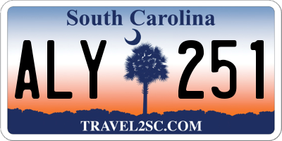 SC license plate ALY251