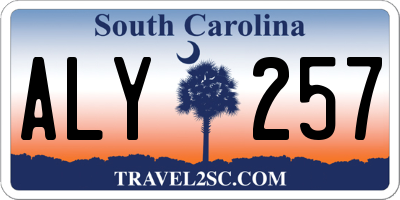 SC license plate ALY257