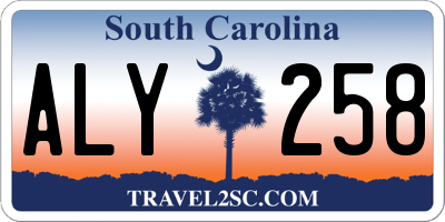 SC license plate ALY258