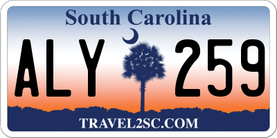SC license plate ALY259