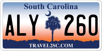 SC license plate ALY260