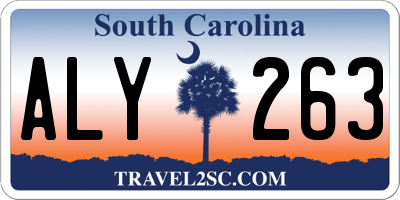 SC license plate ALY263