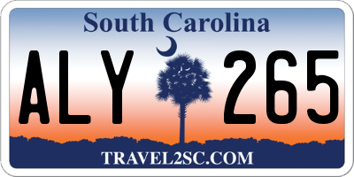 SC license plate ALY265