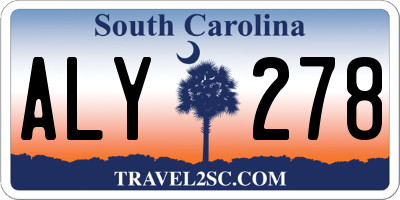 SC license plate ALY278