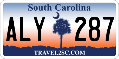 SC license plate ALY287
