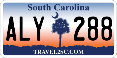 SC license plate ALY288