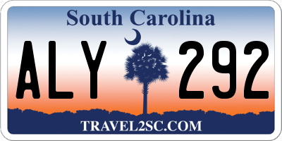 SC license plate ALY292