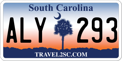 SC license plate ALY293
