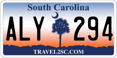SC license plate ALY294