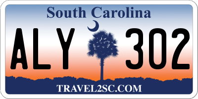 SC license plate ALY302