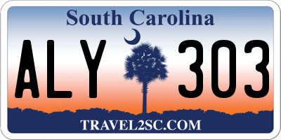 SC license plate ALY303