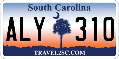 SC license plate ALY310