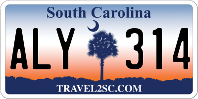 SC license plate ALY314