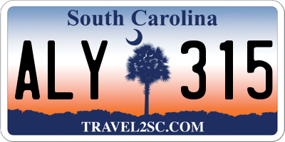 SC license plate ALY315