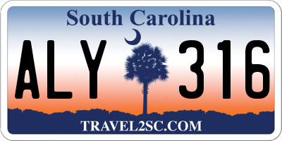 SC license plate ALY316