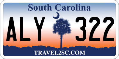 SC license plate ALY322