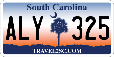 SC license plate ALY325