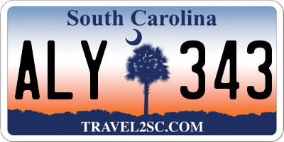 SC license plate ALY343