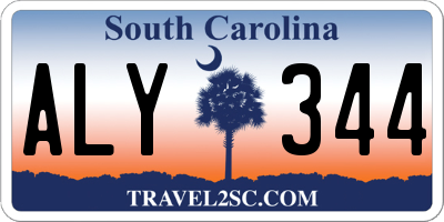 SC license plate ALY344