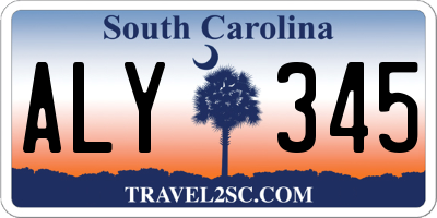 SC license plate ALY345
