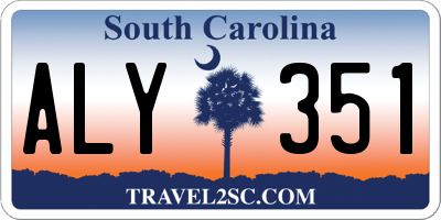 SC license plate ALY351