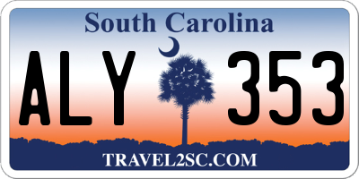 SC license plate ALY353