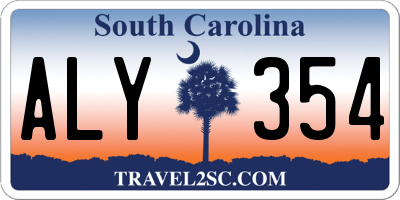 SC license plate ALY354