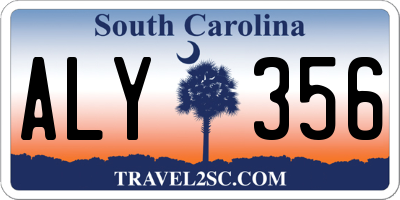 SC license plate ALY356