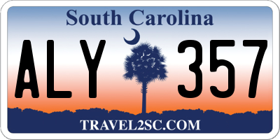 SC license plate ALY357