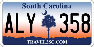 SC license plate ALY358