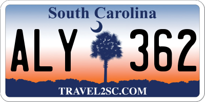 SC license plate ALY362