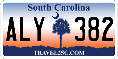 SC license plate ALY382