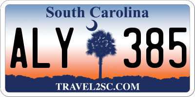 SC license plate ALY385