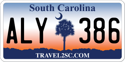 SC license plate ALY386